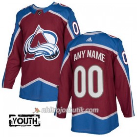 Barn Ishockey Colorado Avalanche Tröja med eget tryck Adidas 2017-2018 Burgundy Röd Authentic